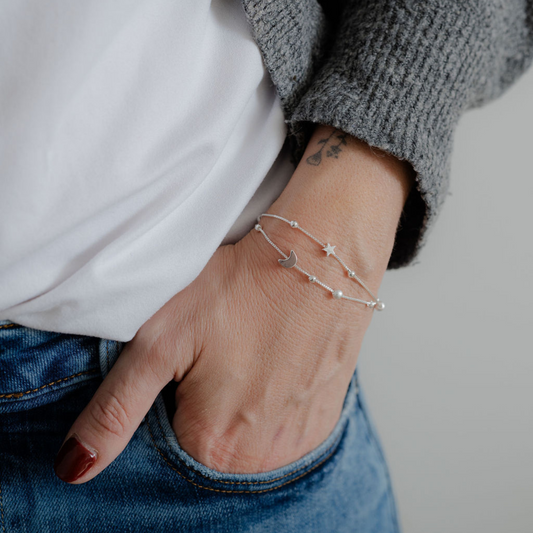 Will You Be My Godmother Bracelet | Baptism & Christening Jewellery - Star & Moon Bracelet