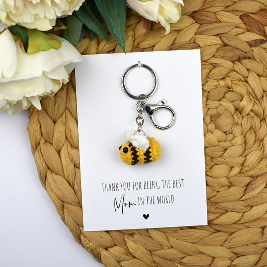 CLEARANCE - Thank You For Being The Best Mum In The World Bee Keyring