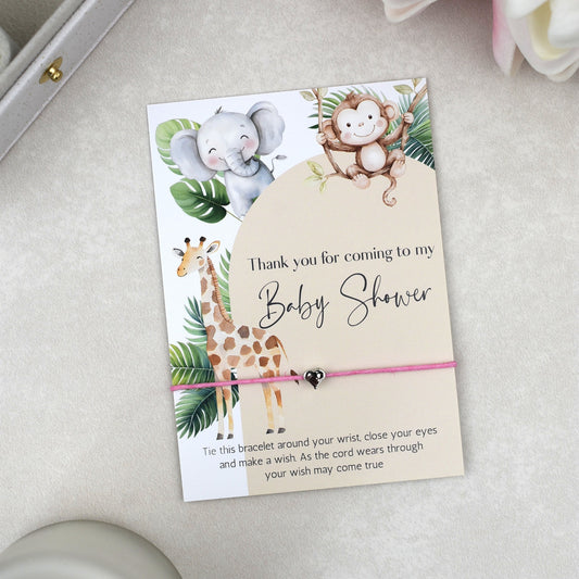 CLEARANCE - Thank You For Coming To My Baby Shower Wish Bracelet | Heart Charm
