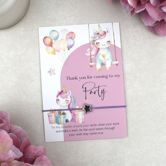 CLEARANCE - Thank You For Coming To My Party Unicorn Wish Bracelet