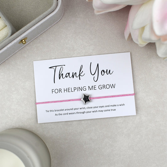 CLEARANCE - Thank You For Helping Me Grow Wish Bracelet