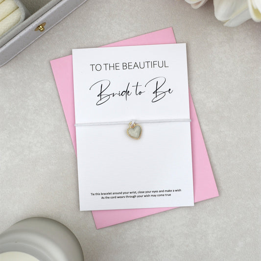CLEARANCE - To The Beautiful Bride To Be Wish Bracelet | Heart Charm