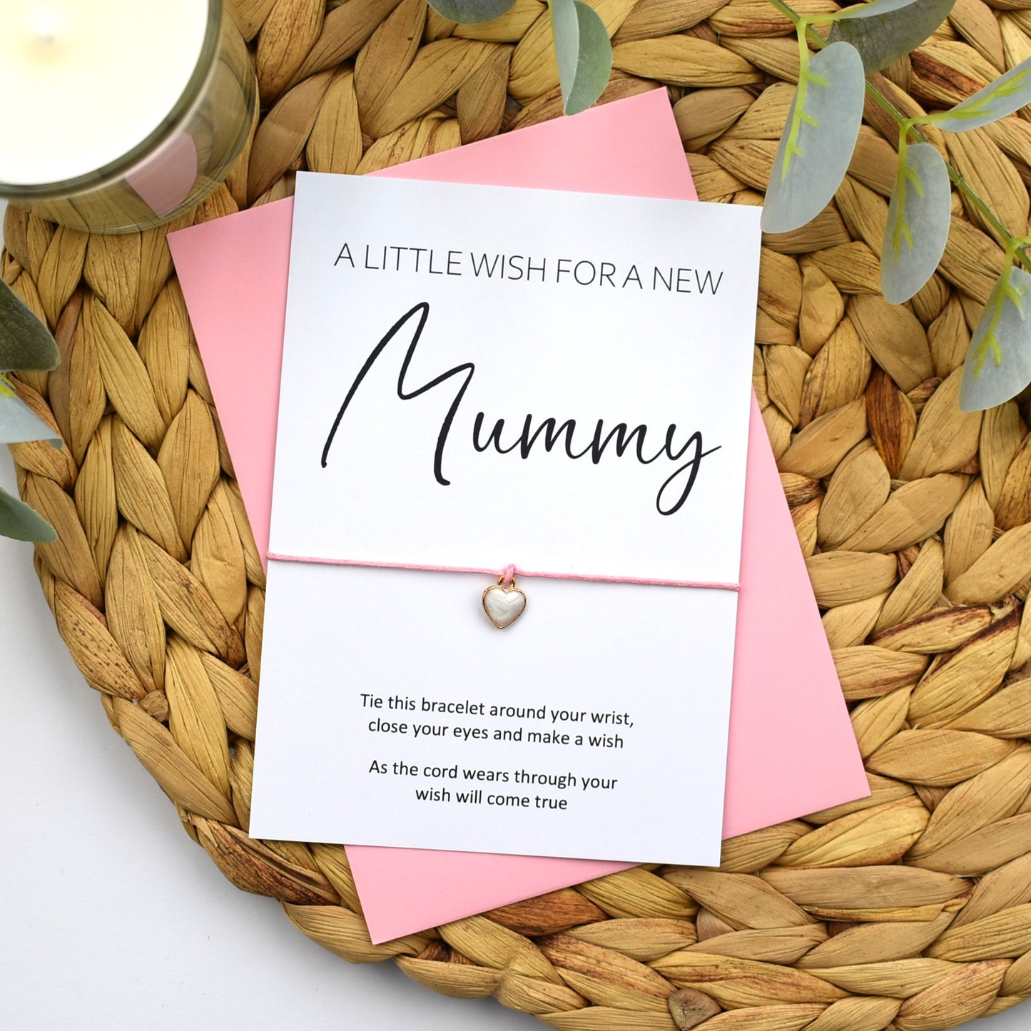 A Little Wish For A New Mummy Wish Bracelet | Heart Charm