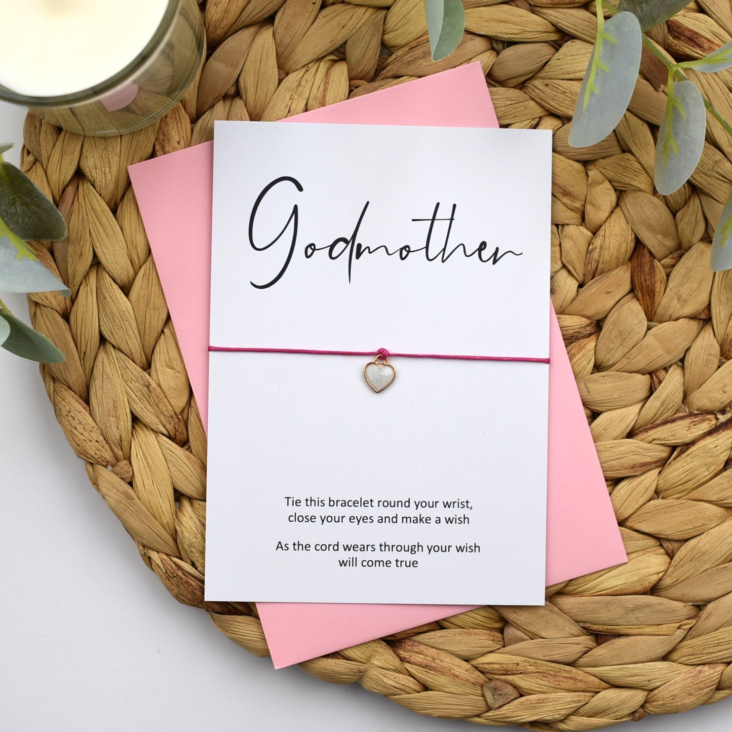 Godmother Wish Bracelet | Heart Charm