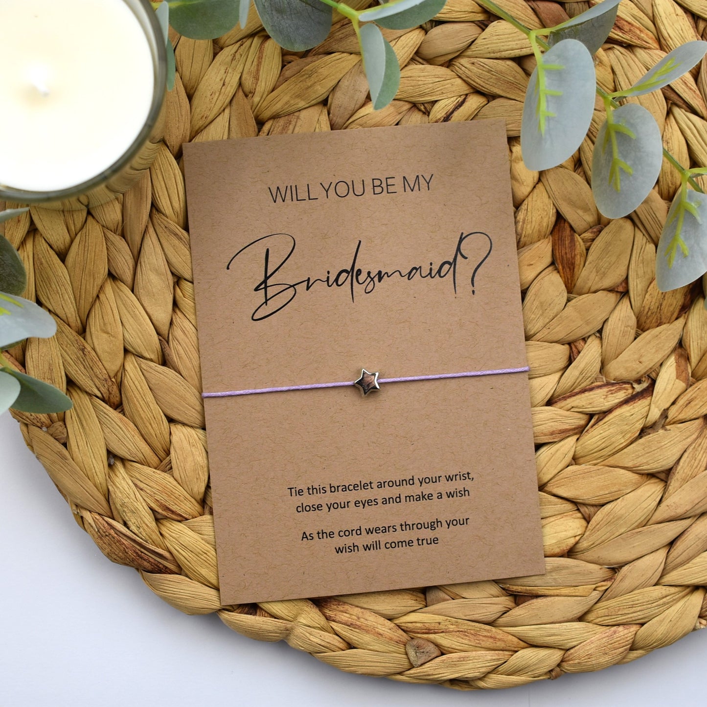 Rustic Will You Be My Bridesmaid Wish Bracelet