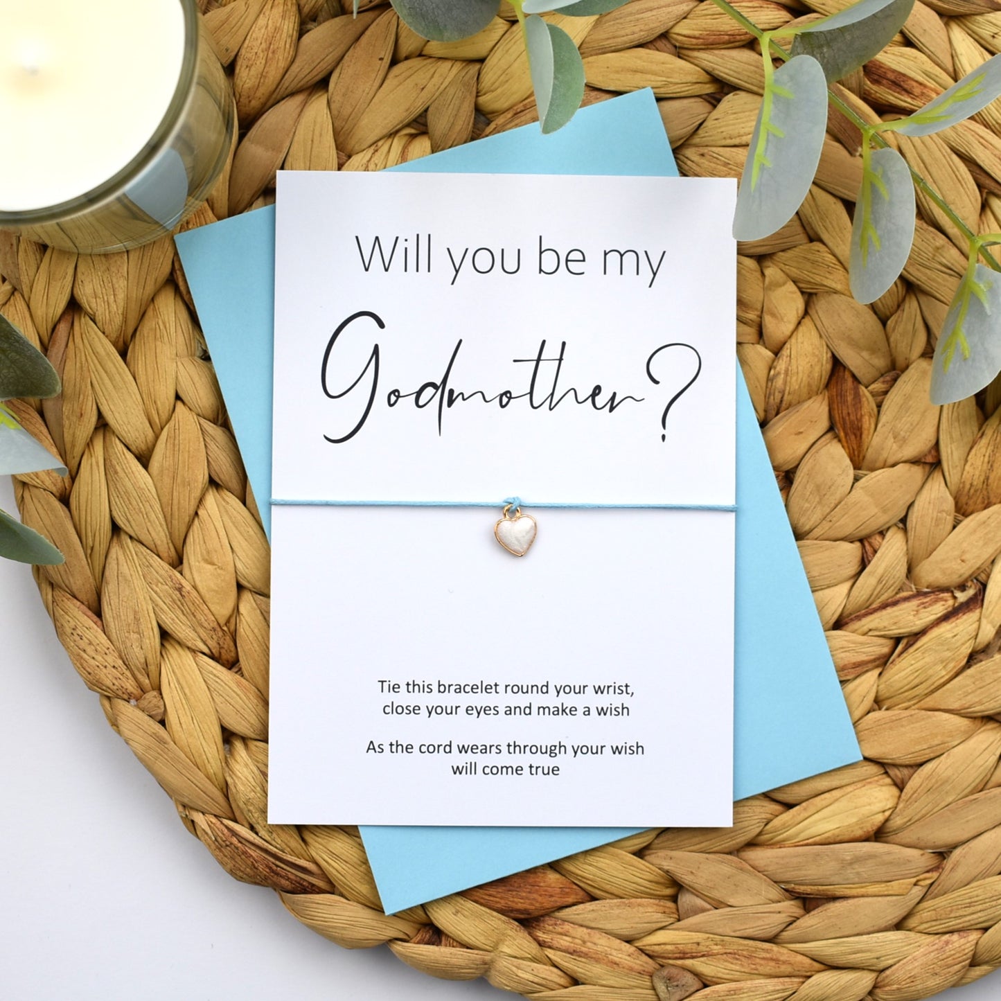 Will You Be My Godmother Wish Bracelet | Heart Charm