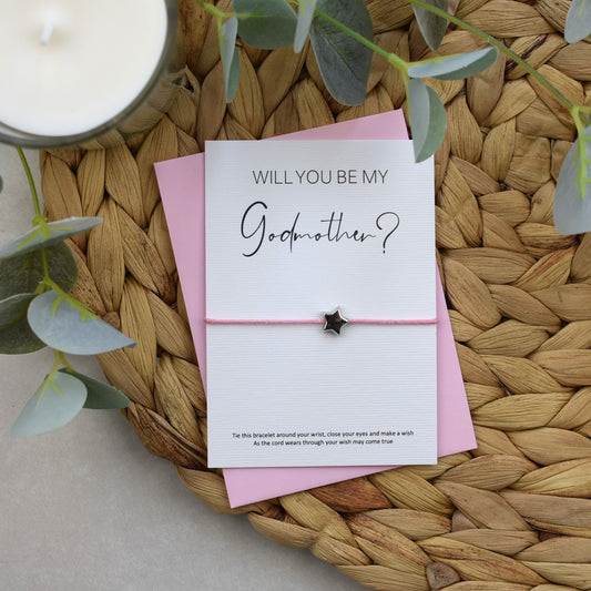 CLEARANCE - Will You Be My Godmother? Wish Bracelet
