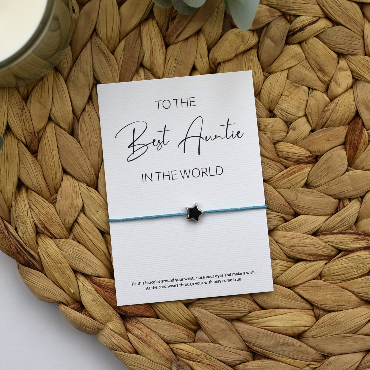 To The Best Auntie In The World Wish Bracelet