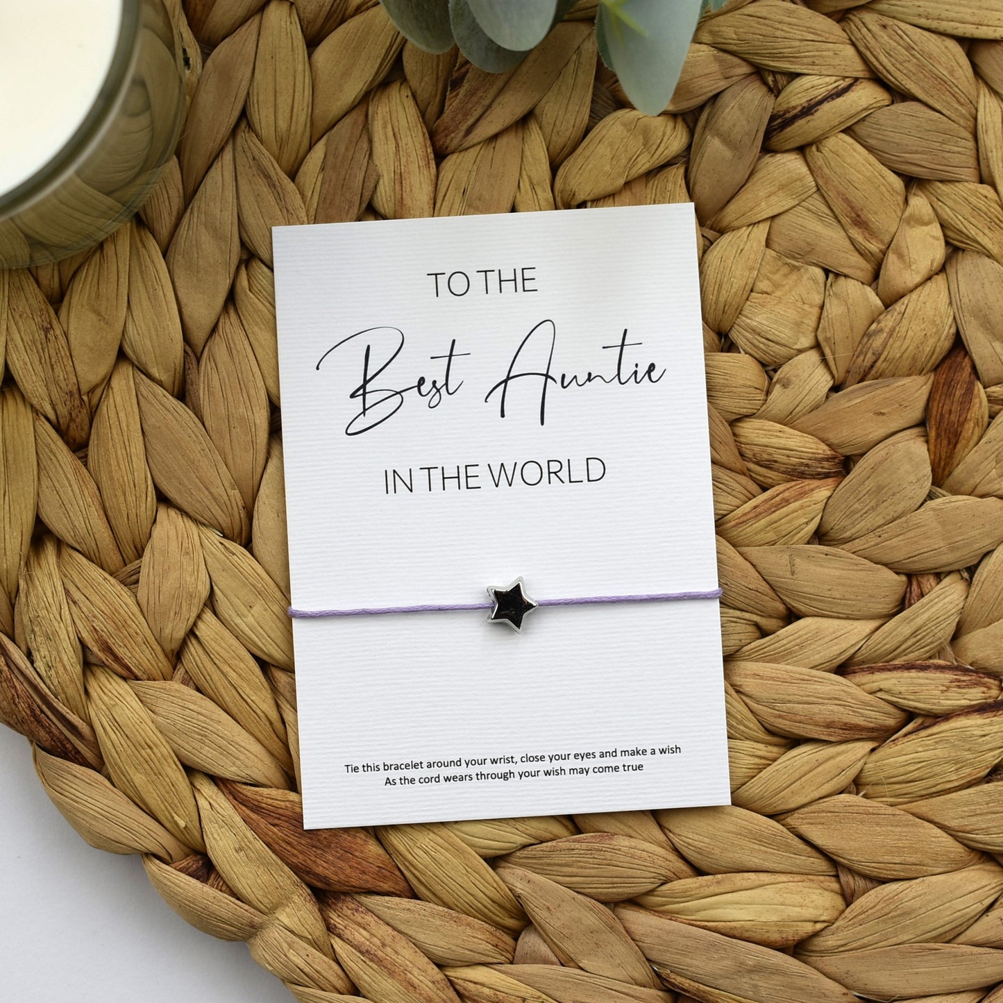 To The Best Auntie In The World Wish Bracelet
