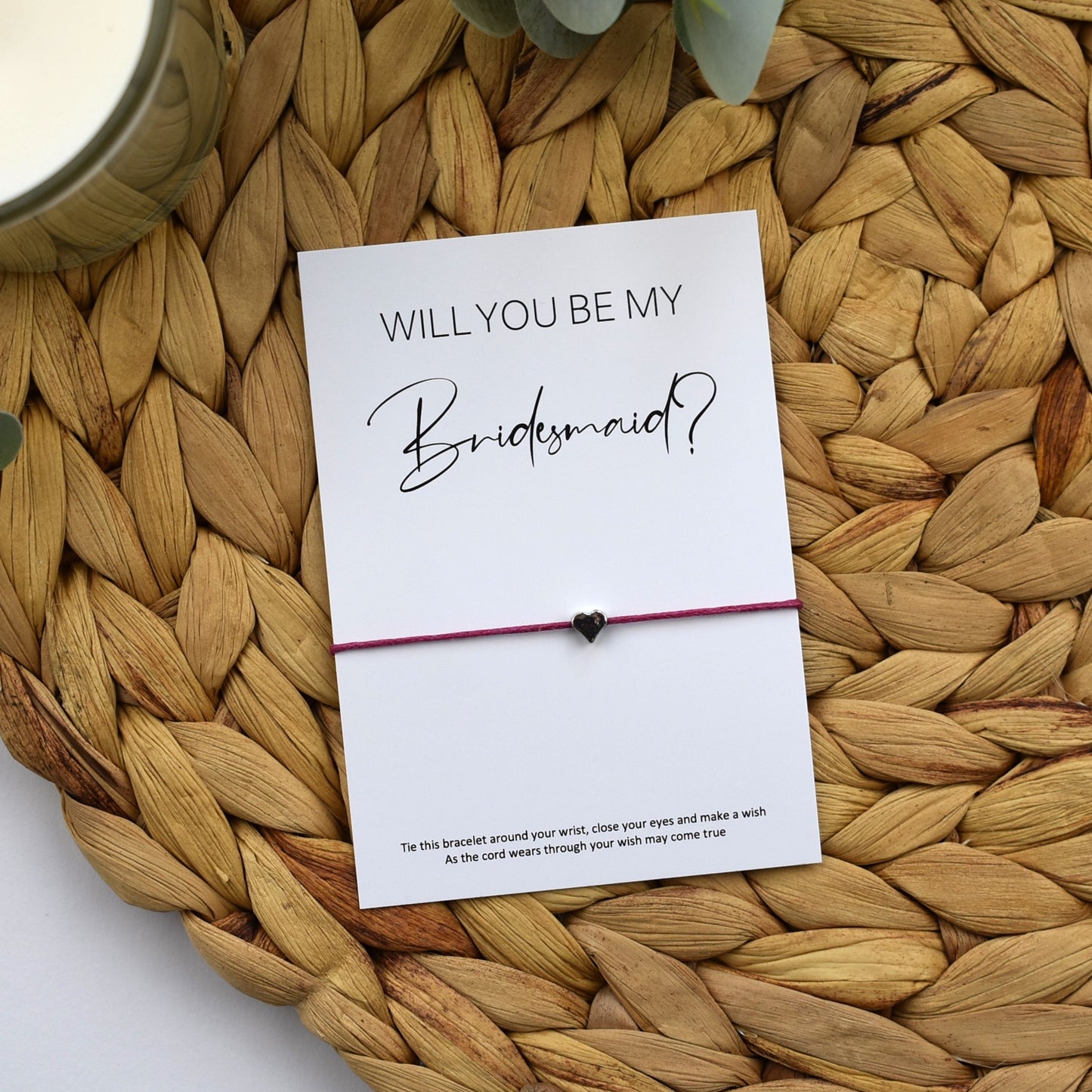 Will You Be My Bridesmaid? Wish Bracelet | Heart Charm