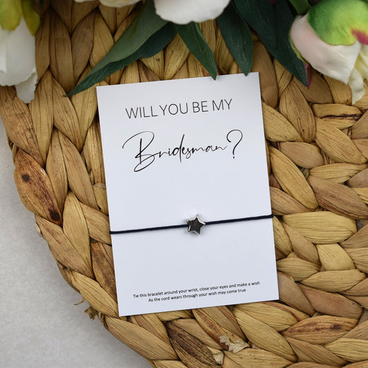 CLEARANCE - Will You Be My Bridesman? Wish Bracelet
