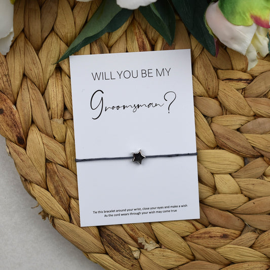 CLEARANCE - Will You Be My Groomsman? Wish Bracelet