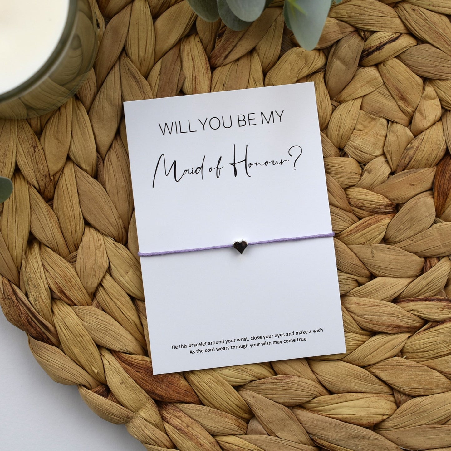 Will You Be My Maid of Honour? Wish Bracelet | Heart Charm