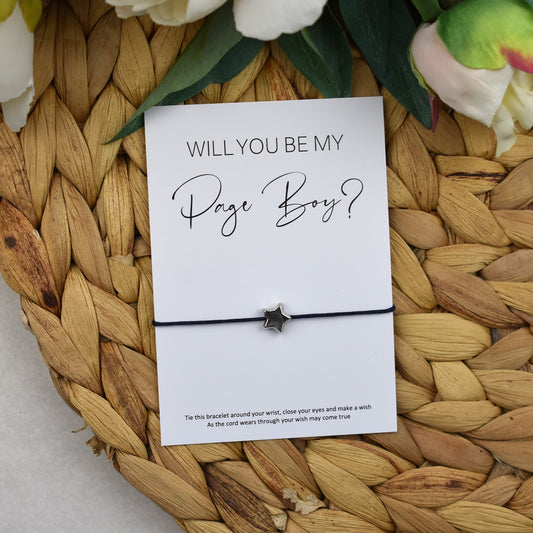 CLEARANCE - Will You Be My Page Boy? Wish Bracelet