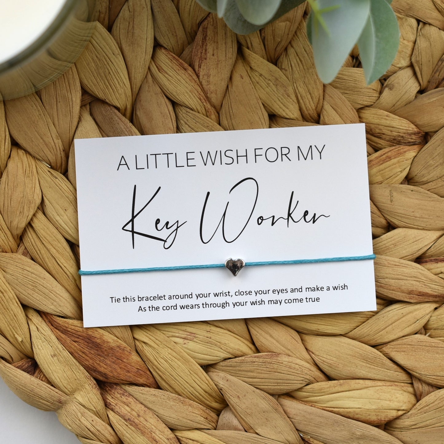A Little Wish For My Key Worker Wish Bracelet | Heart Charm