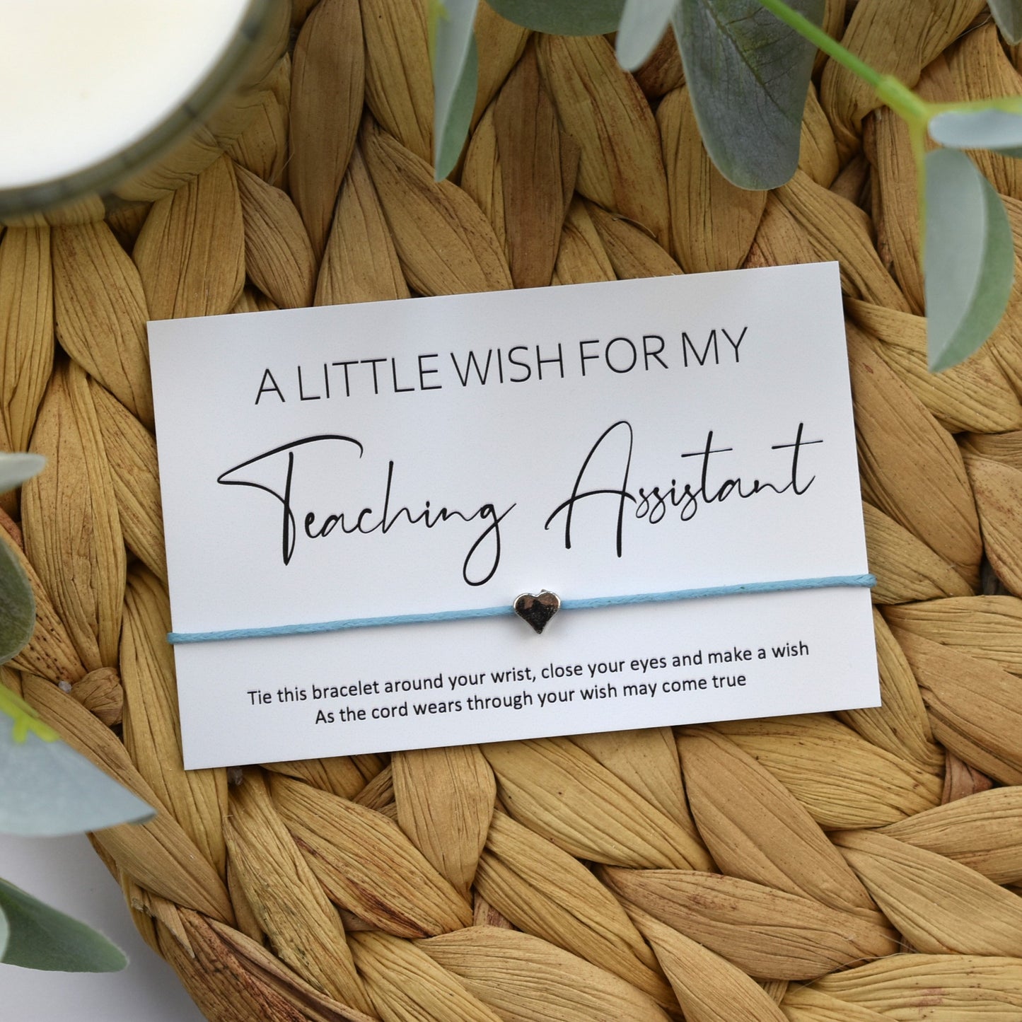 A Little Wish For My Teaching Assistant Wish Bracelet | Heart Charm