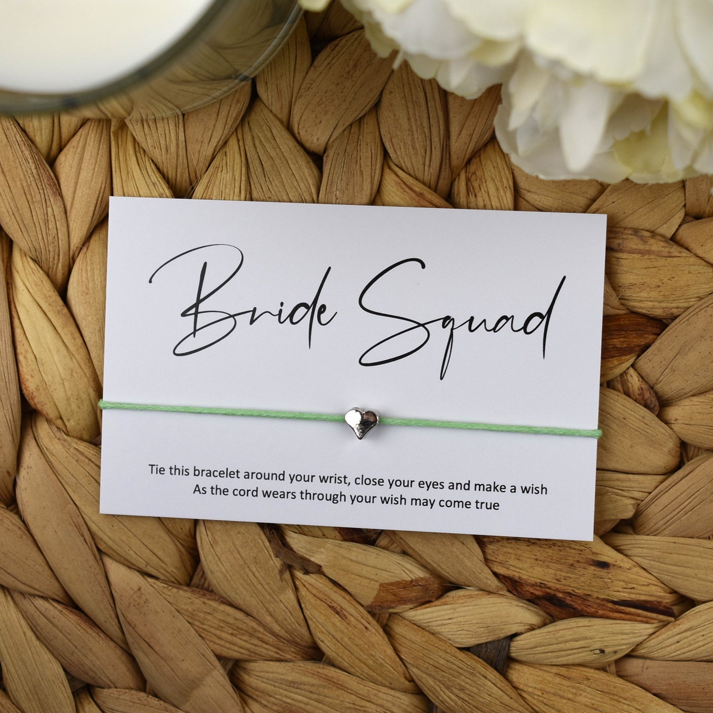 Bride Squad Wish Bracelet | Heart Charm