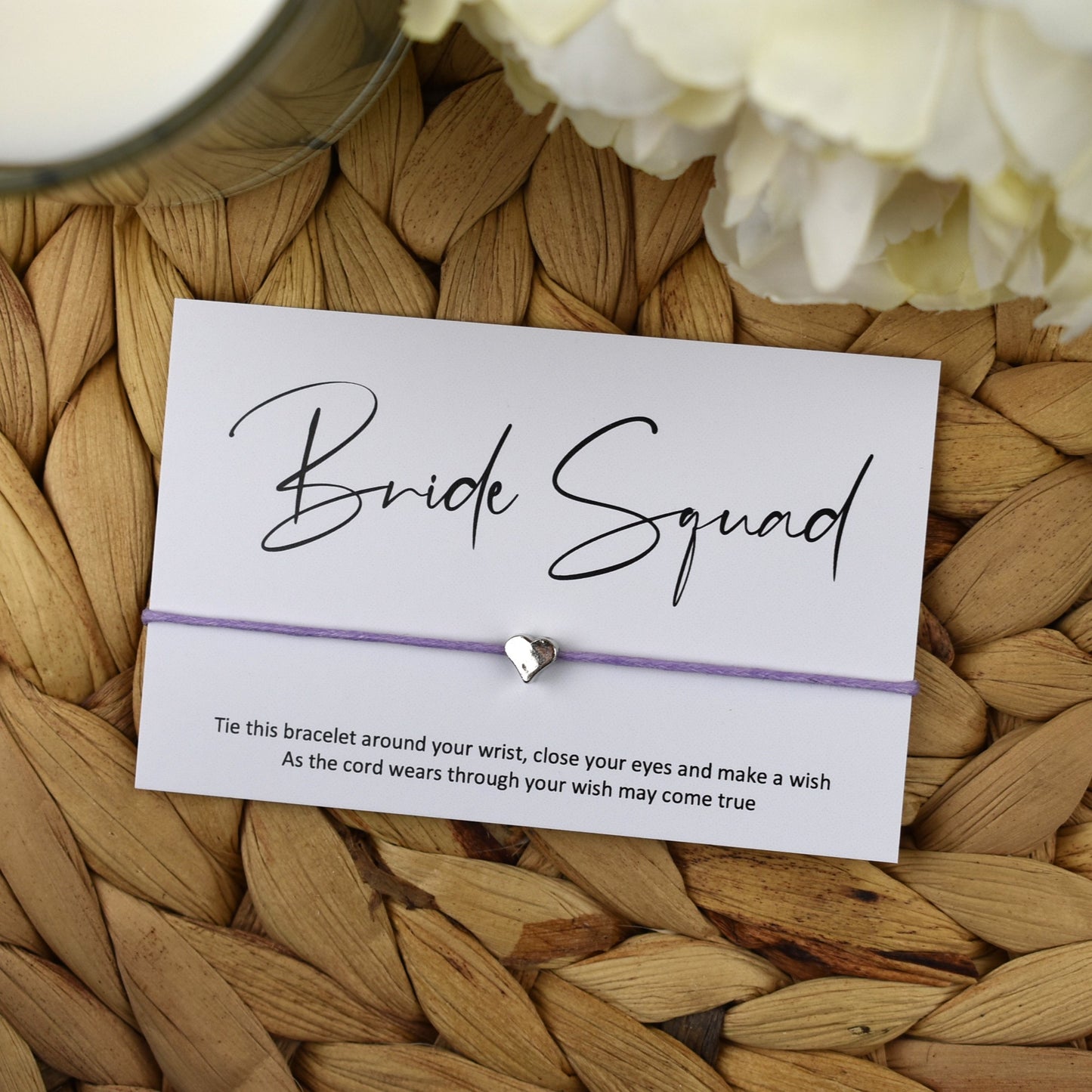 Bride Squad Wish Bracelet | Heart Charm
