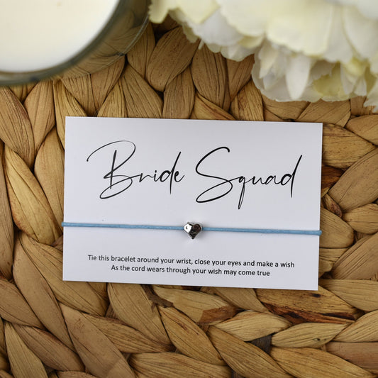 CLEARANCE - Bride Squad Wish Bracelet | Heart Charm