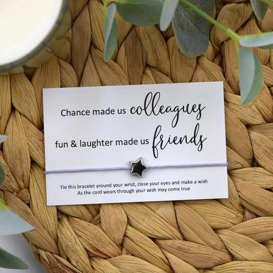 CLEARANCE - Chance Made Us Colleagues Fun & Laughter Made Us Friends Wish Bracelet