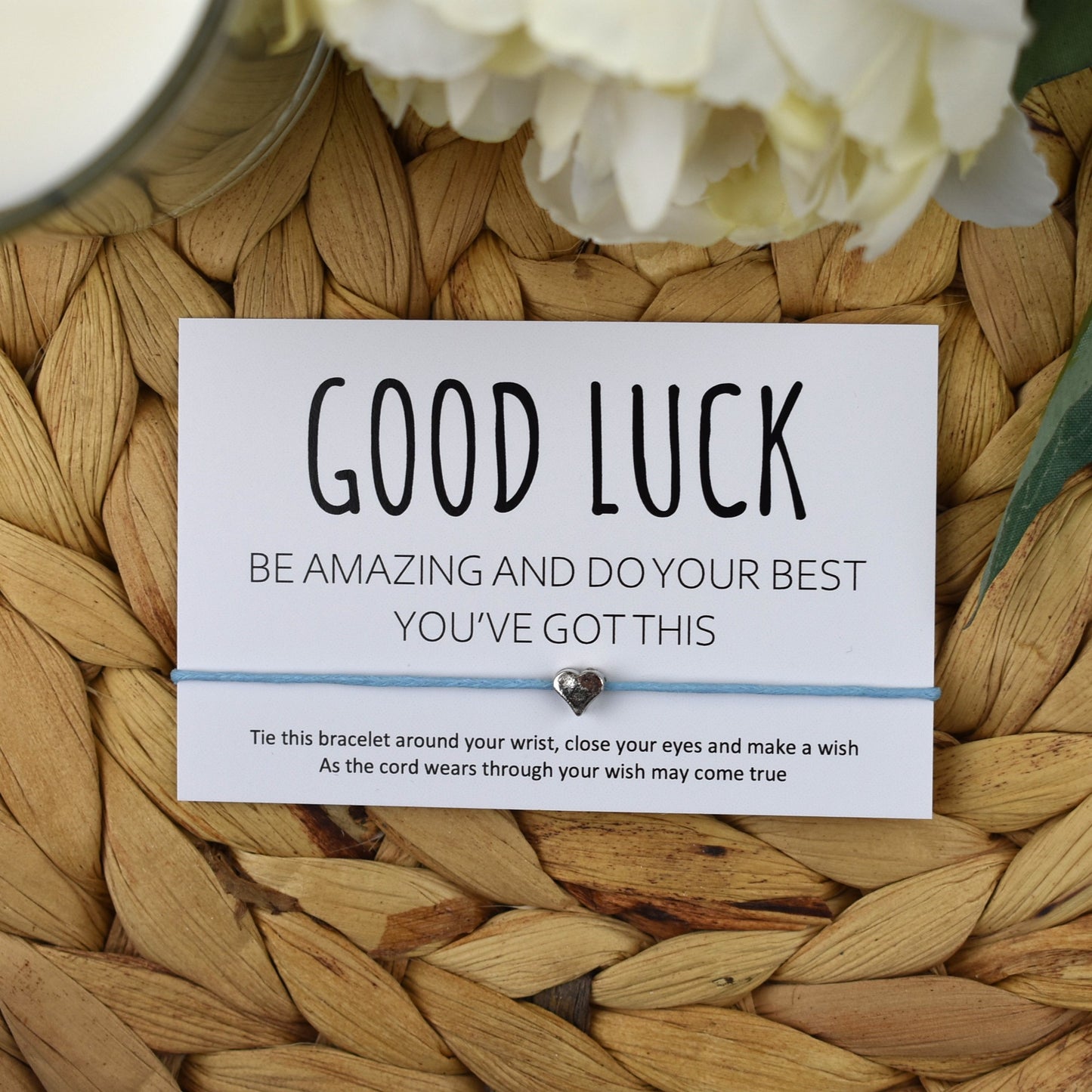 Good Luck Be Amazing Do Your Best You've Got This Wish Bracelet | Heart Charm