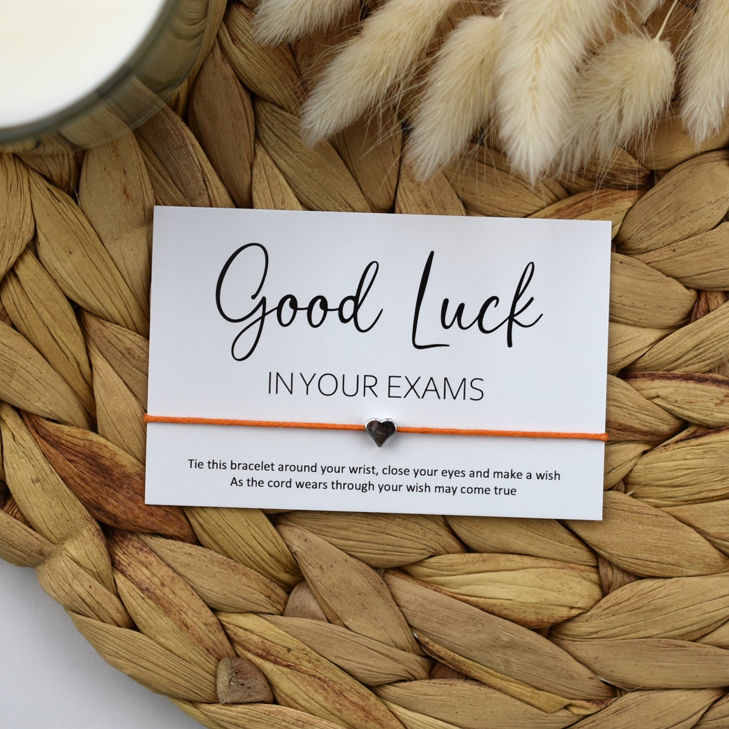 Good Luck In Your Exams Wish Bracelet | Heart Charm