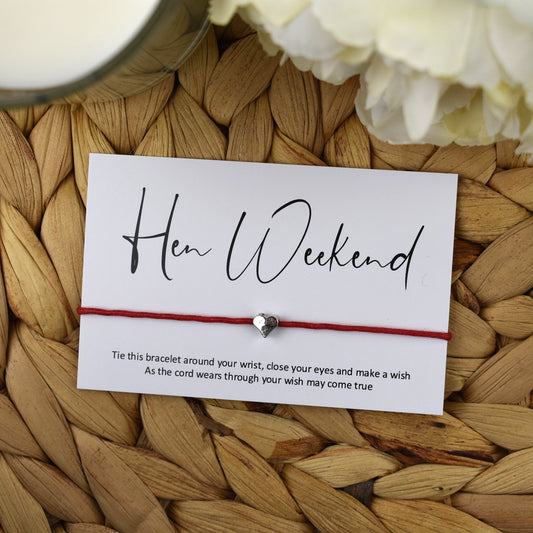CLEARANCE - Hen Weekend Wish Bracelet | Heart Charm