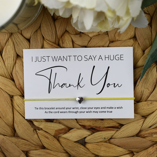 CLEARANCE - I Just Want To Say A Huge Thank You Wish Bracelet | Heart Charm