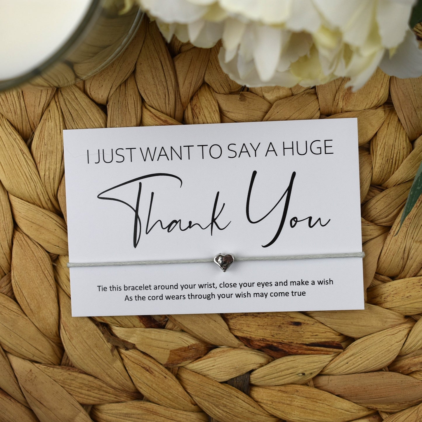 I Just Want To Say A Huge Thank You Wish Bracelet | Heart Charm