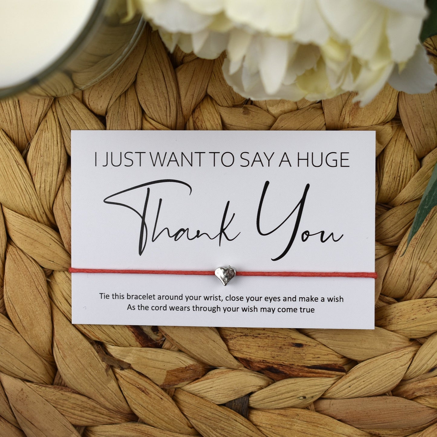 I Just Want To Say A Huge Thank You Wish Bracelet | Heart Charm