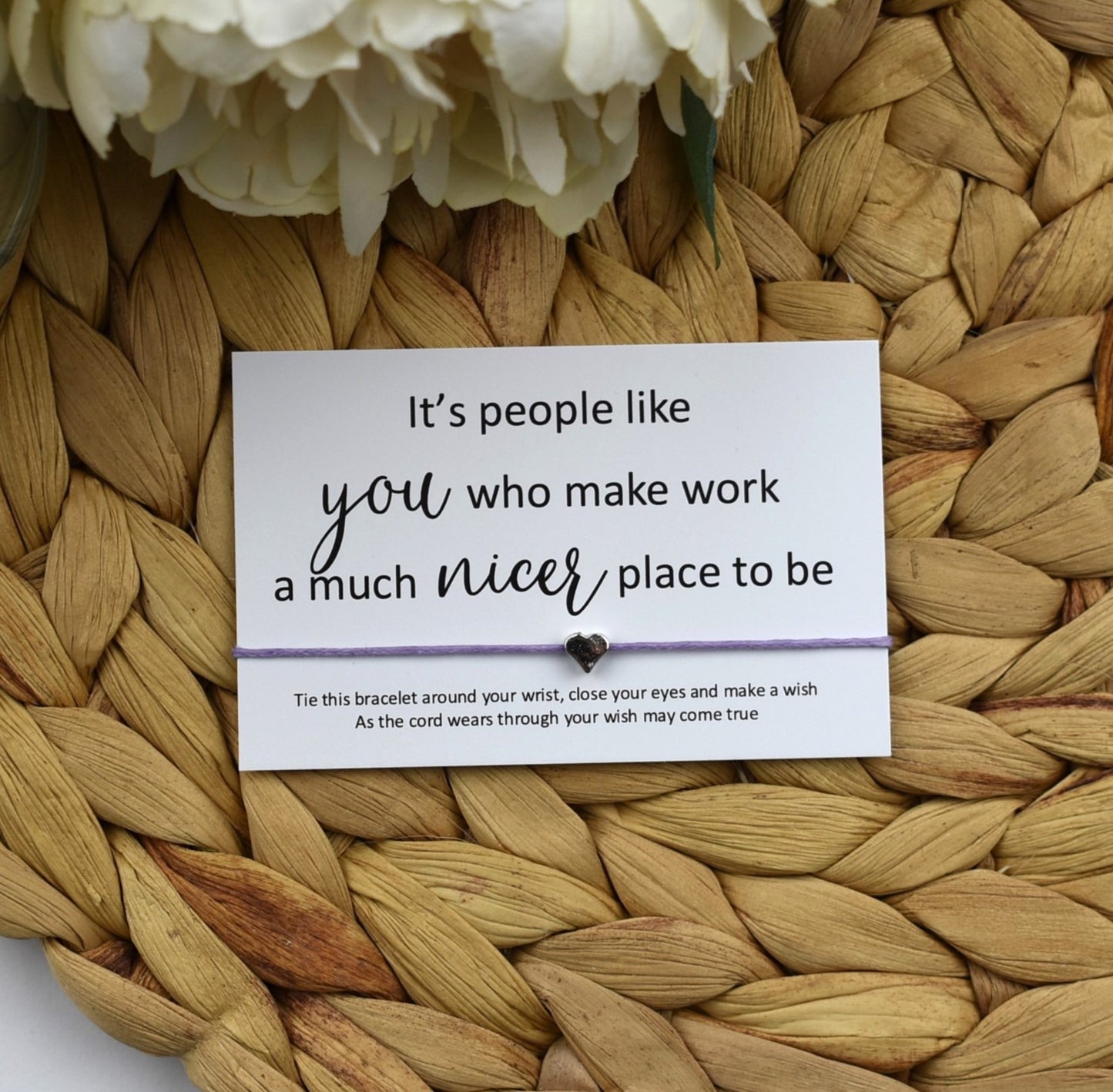 It's People Like You Who Make Work A Much Nicer Place To Be Wish Bracelet | Heart Charm