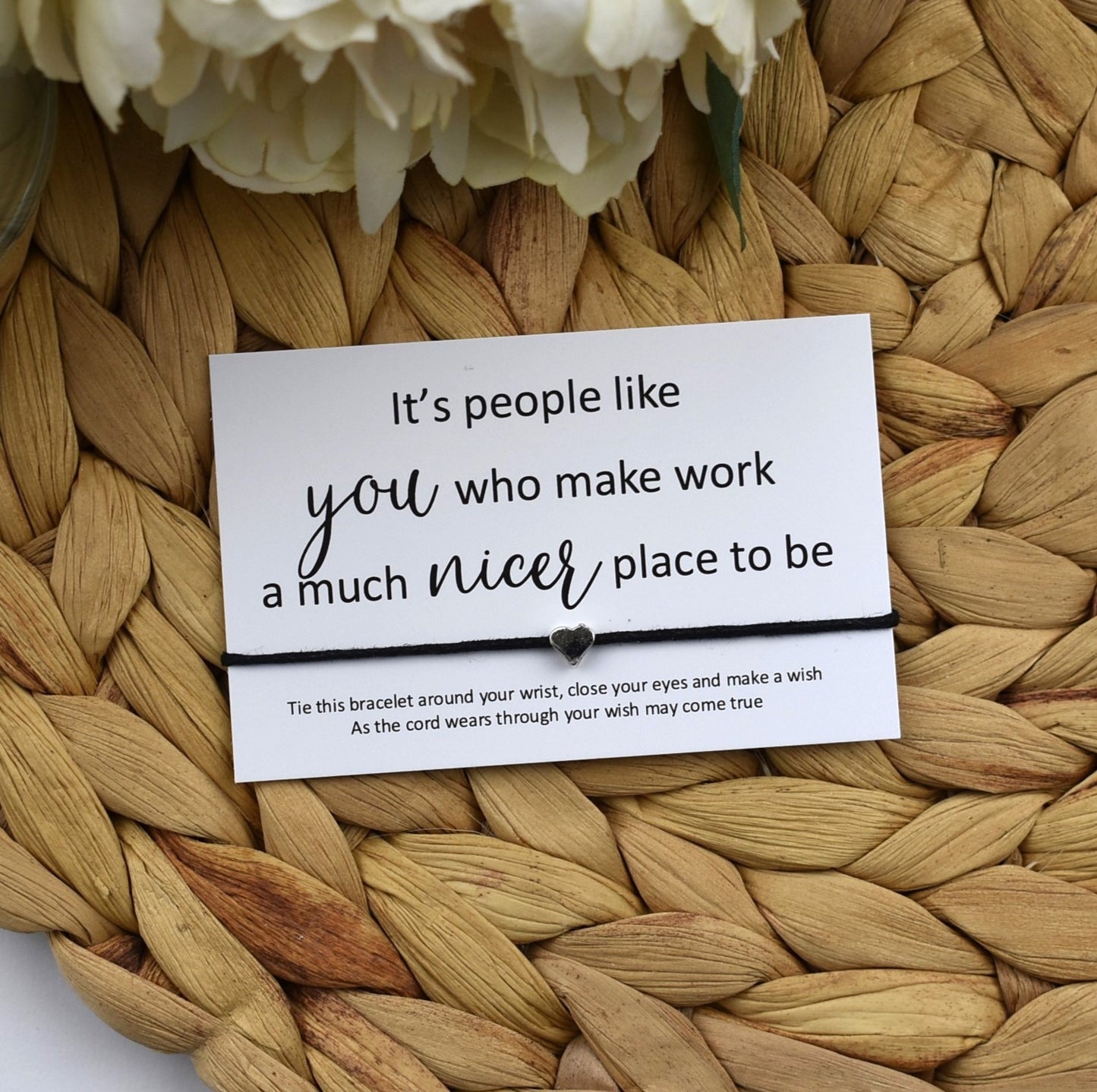 It's People Like You Who Make Work A Much Nicer Place To Be Wish Bracelet | Heart Charm