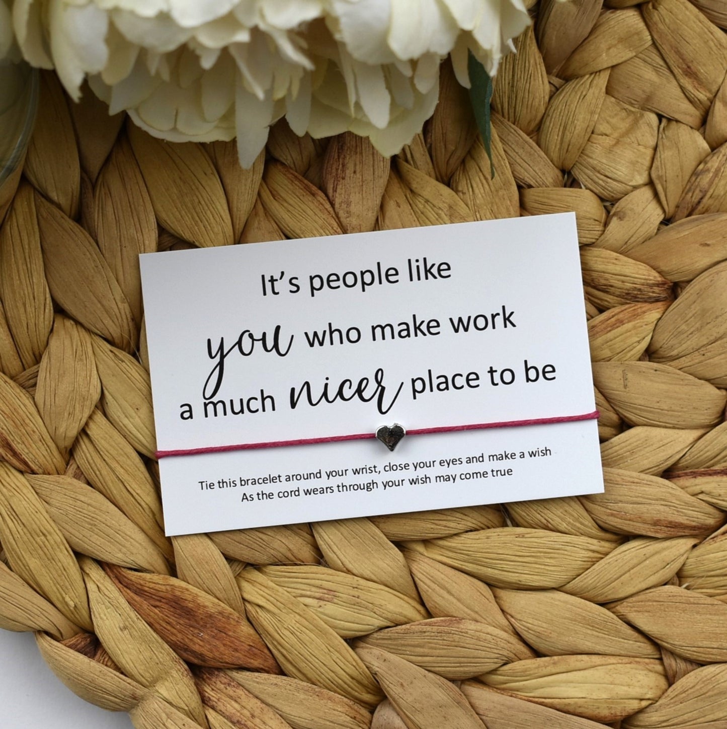 It's People Like You Who Make Work A Much Nicer Place To Be Wish Bracelet | Heart Charm