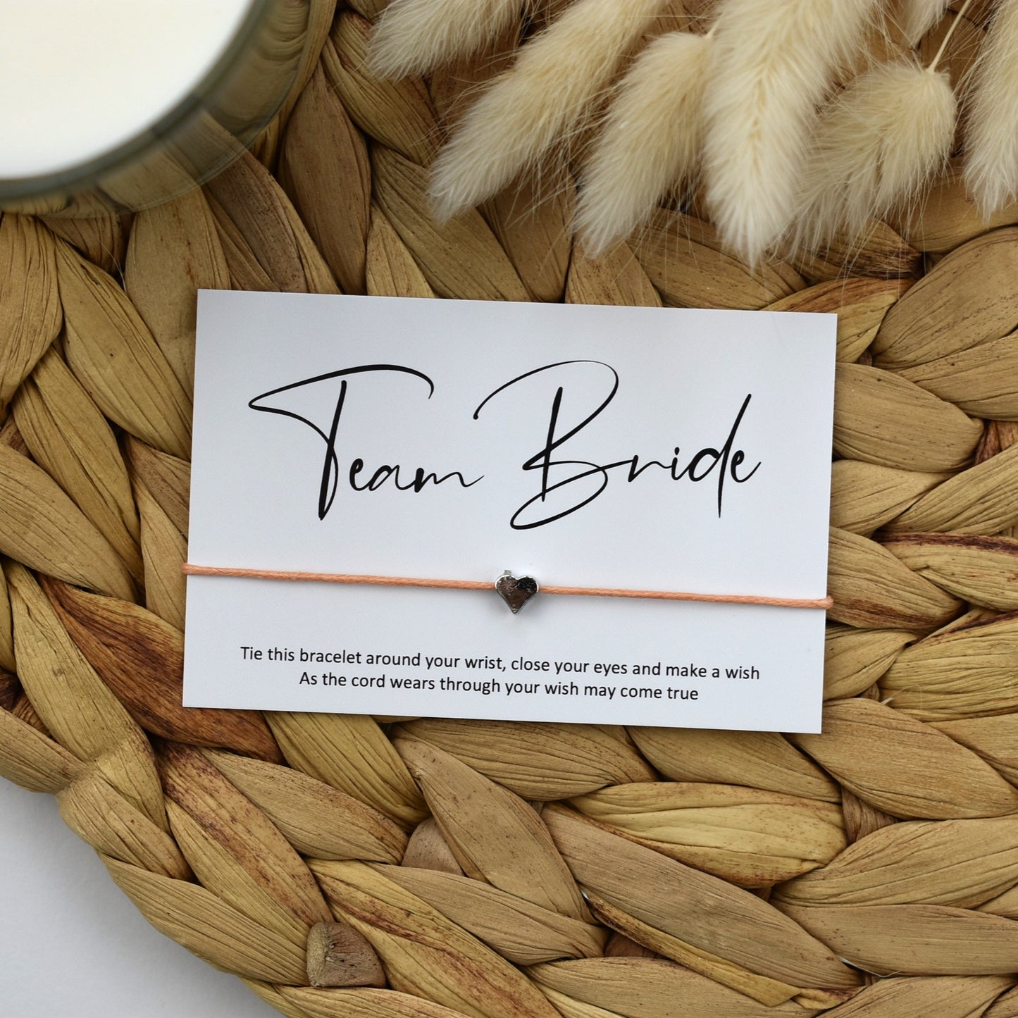 Team Bride Wish Bracelet | Heart Charm