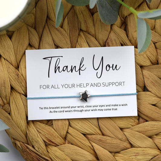 CLEARANCE - Thank You For All Your Help And Support Wish Bracelet