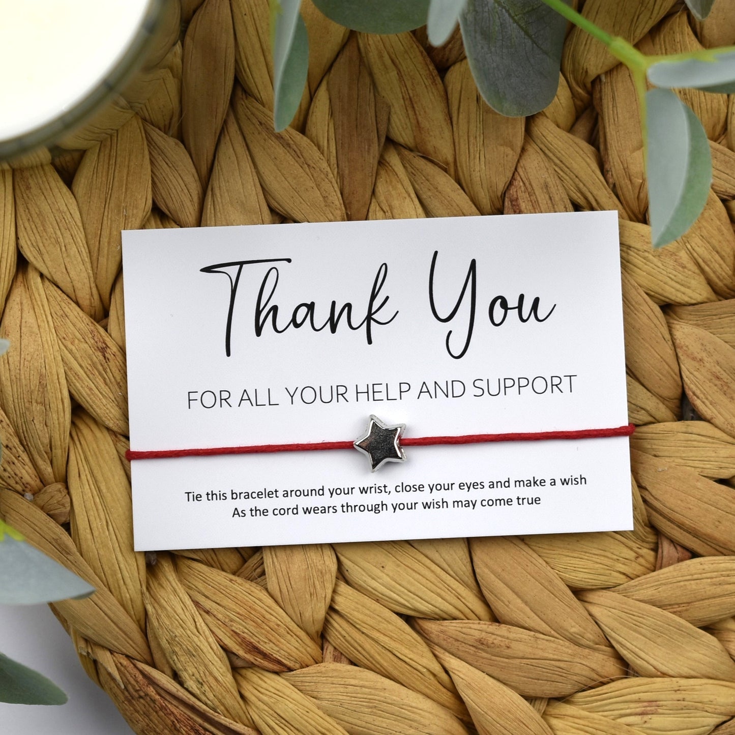 Thank You For All Your Help And Support Wish Bracelet