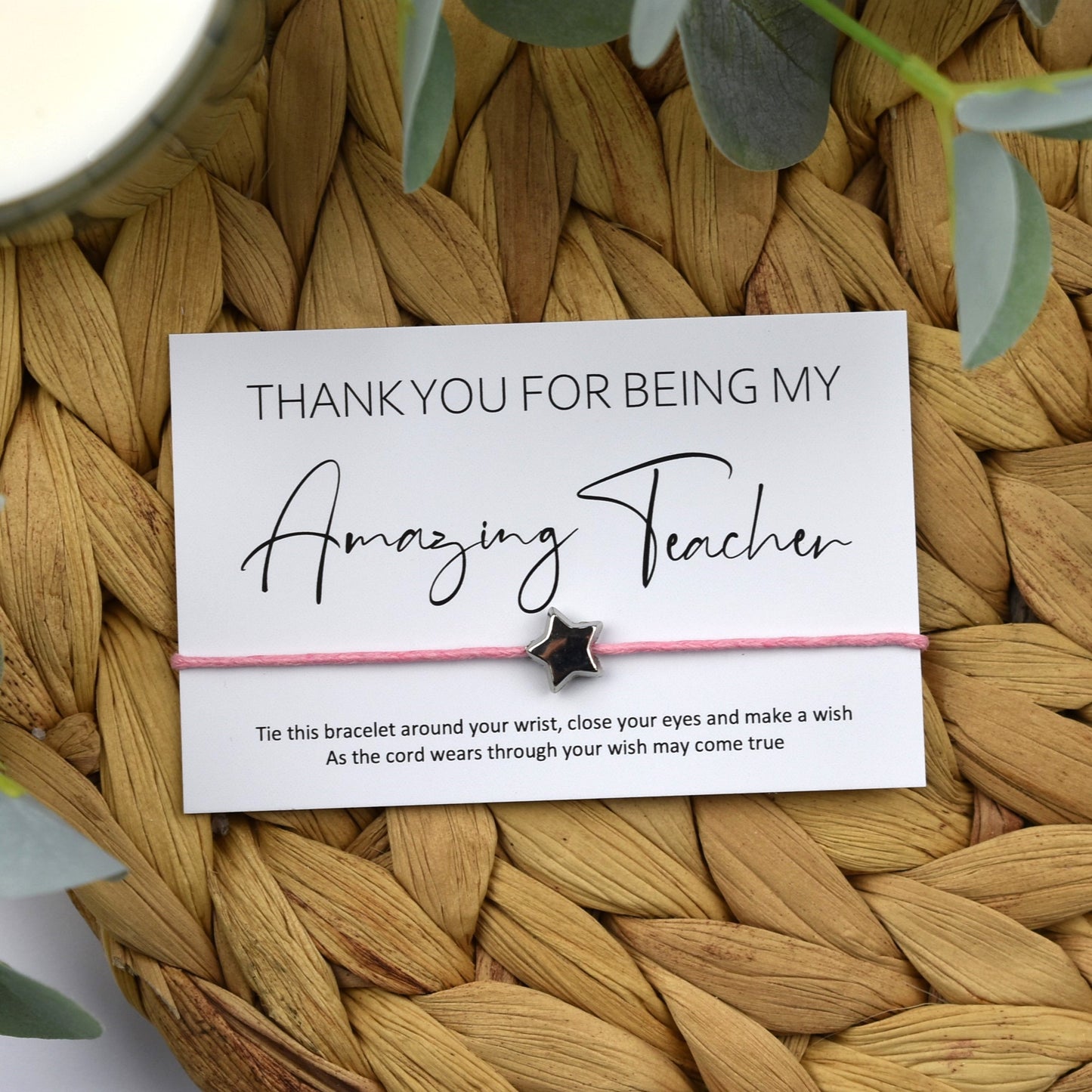 Thank You For Being My Amazing Teacher Wish Bracelet