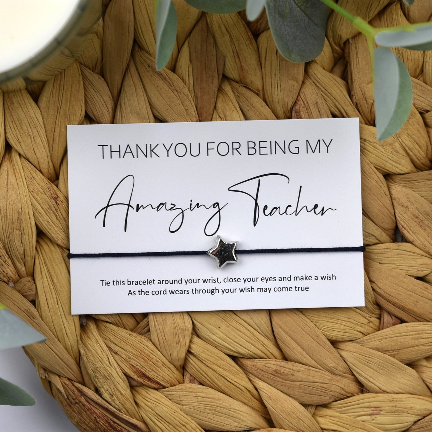 Thank You For Being My Amazing Teacher Wish Bracelet
