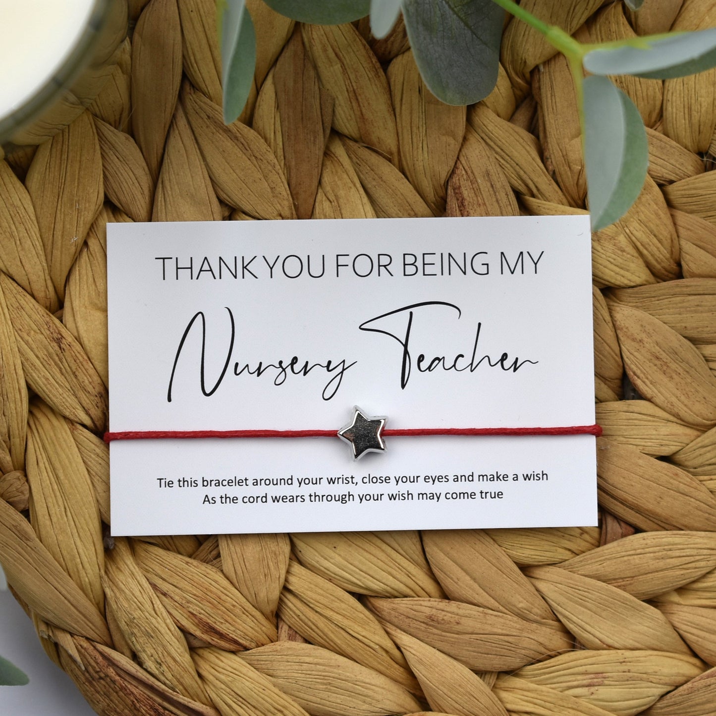Thank You For Being My Nursery Teacher Wish Bracelet