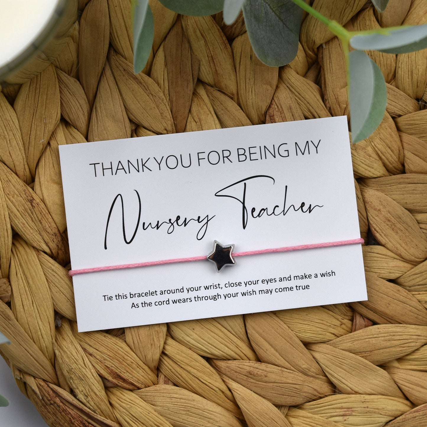 Thank You For Being My Nursery Teacher Wish Bracelet