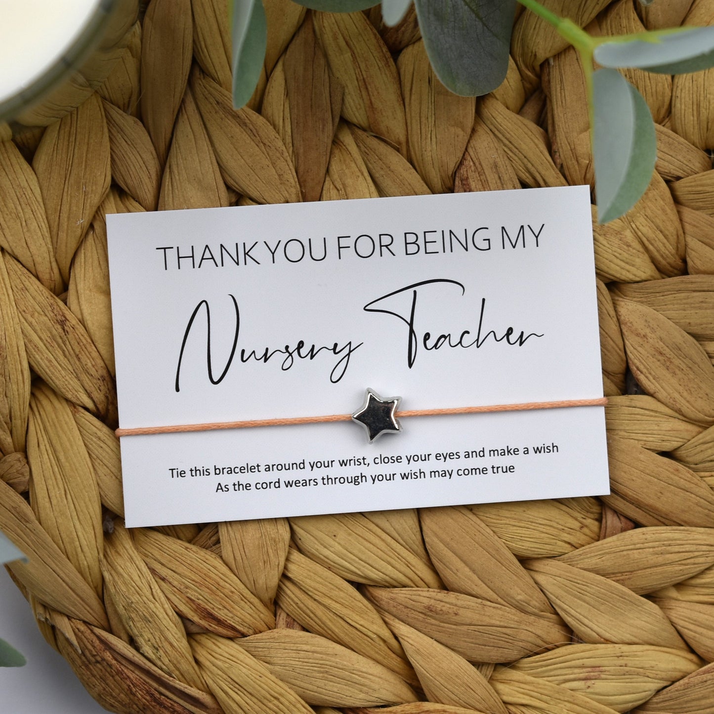 Thank You For Being My Nursery Teacher Wish Bracelet