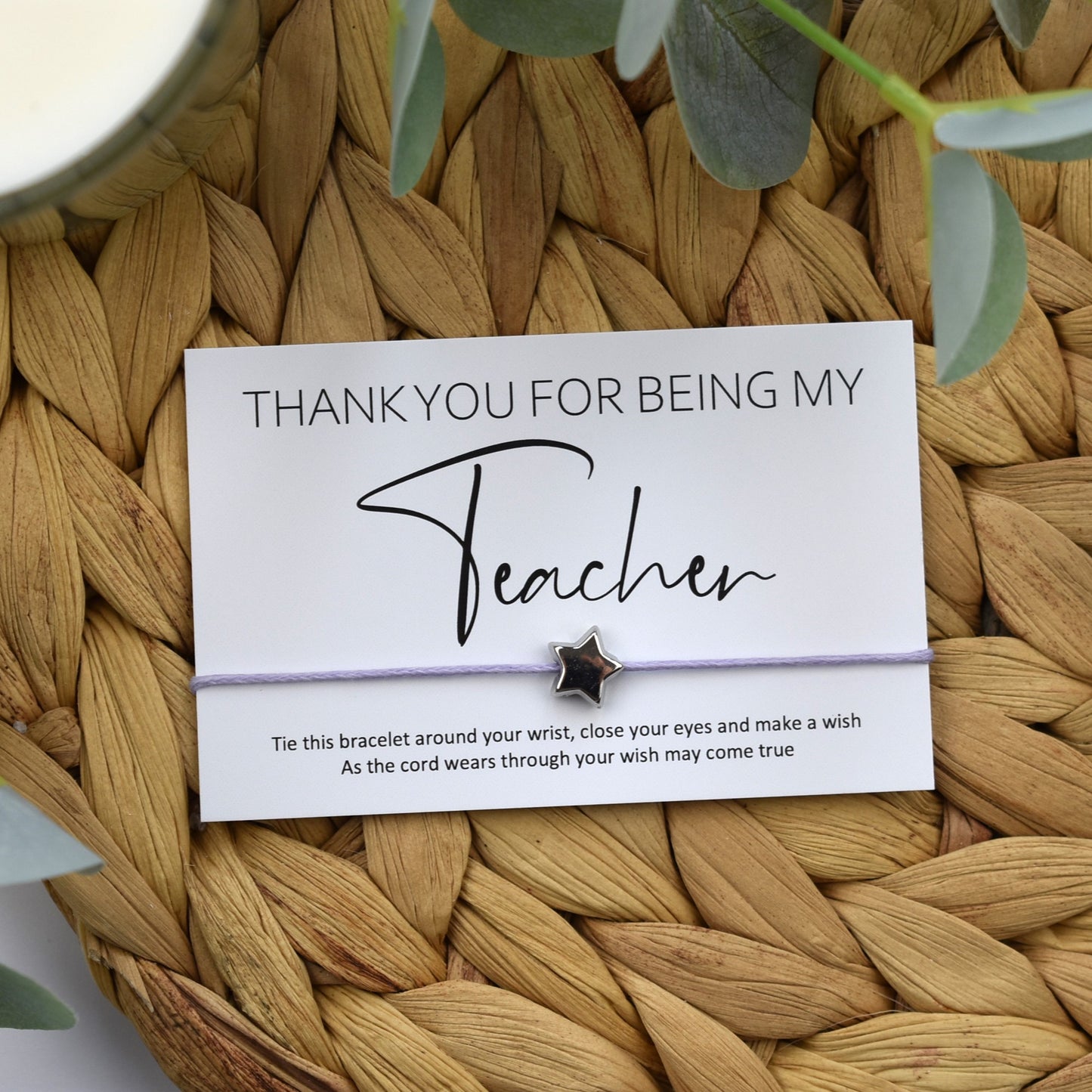 Thank You For Being My Teacher Wish Bracelet