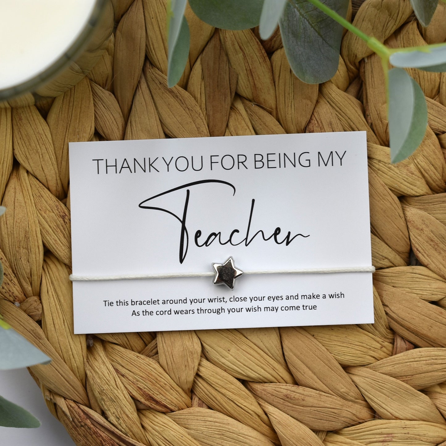Thank You For Being My Teacher Wish Bracelet