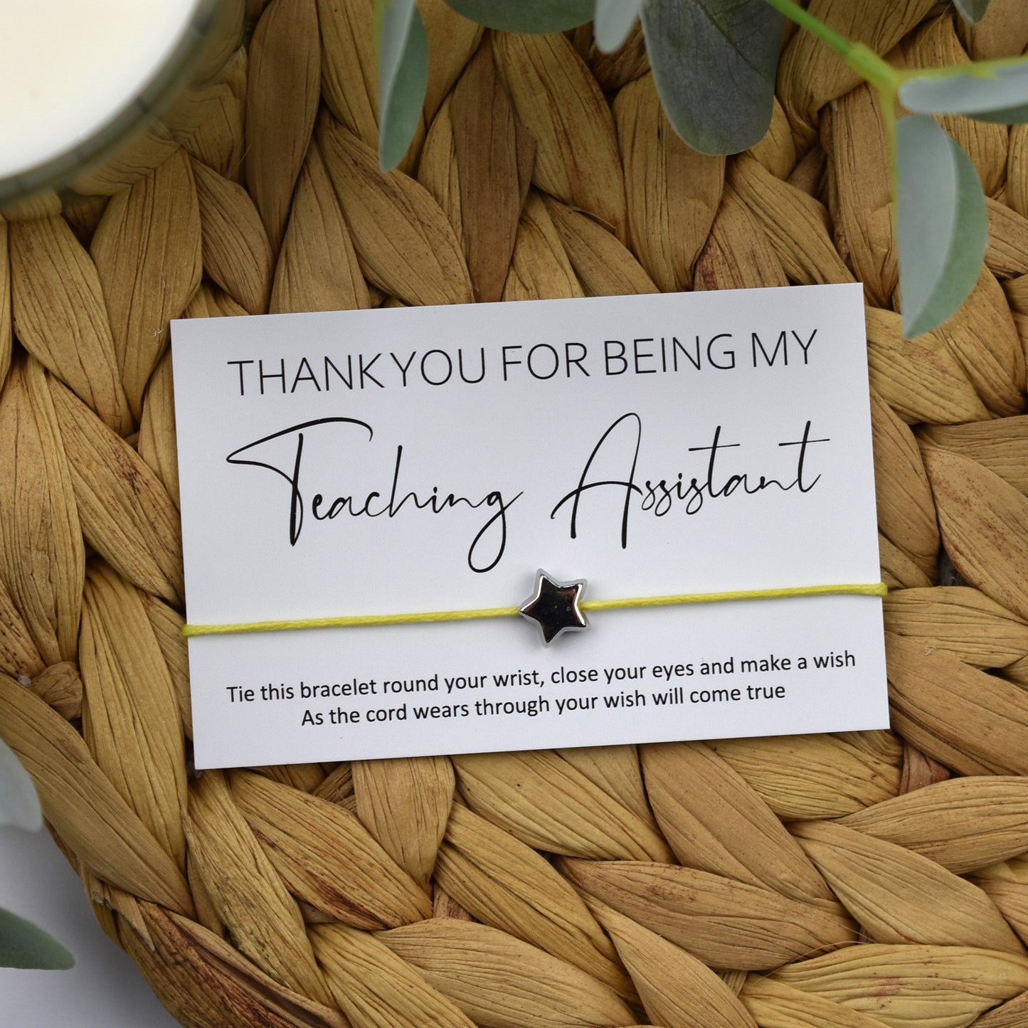 Thank You For Being My Teaching Assistant Wish Bracelet