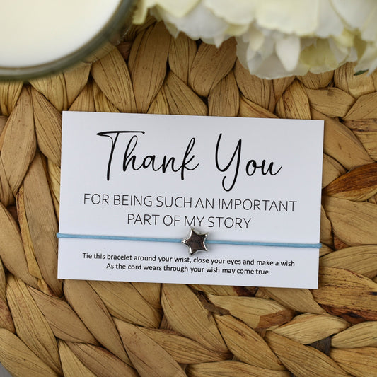 CLEARANCE - Thank You For Being Such An Important Part Of My Story Wish Bracelet