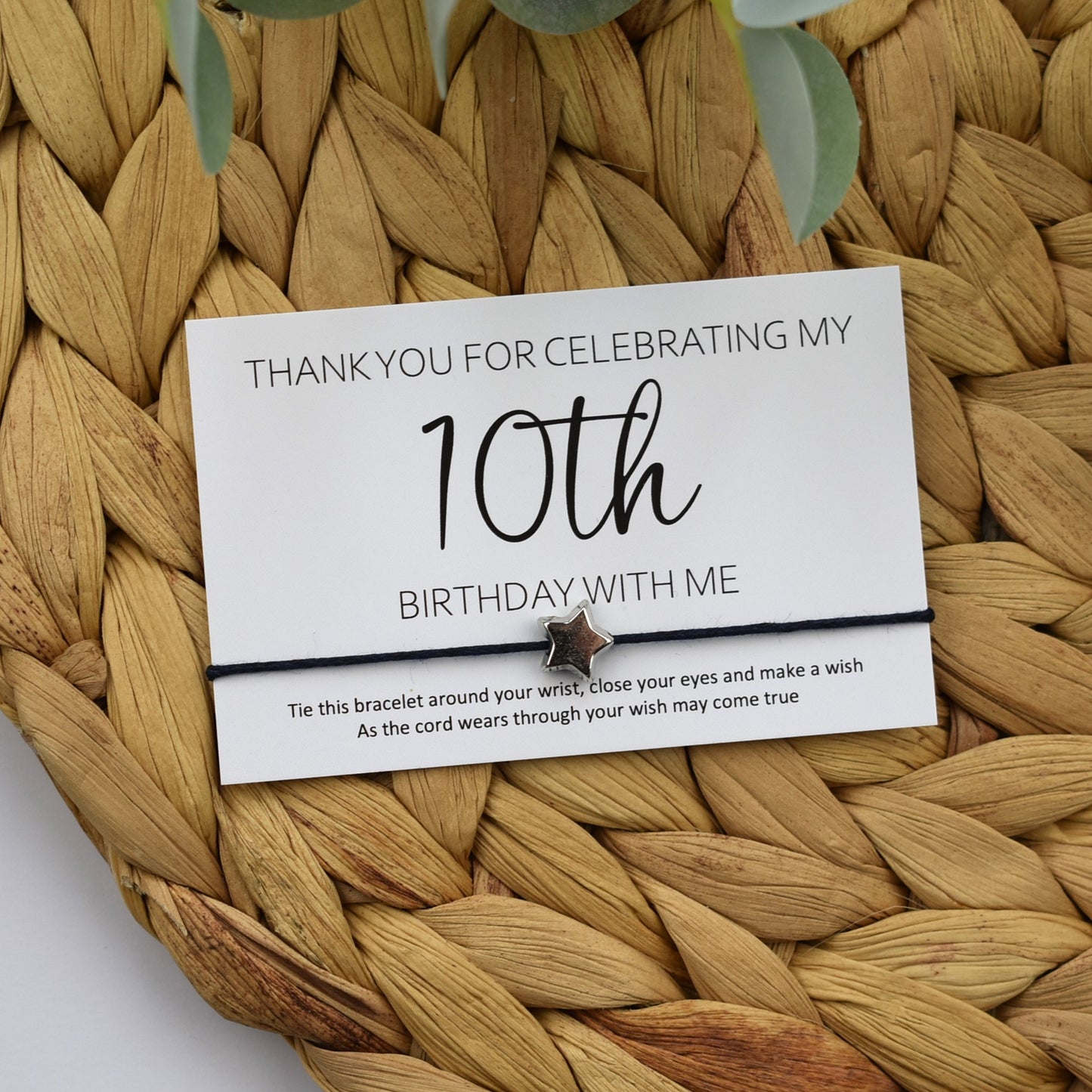 Thank You For Celebrating My 10th Birthday With Me Wish Bracelet