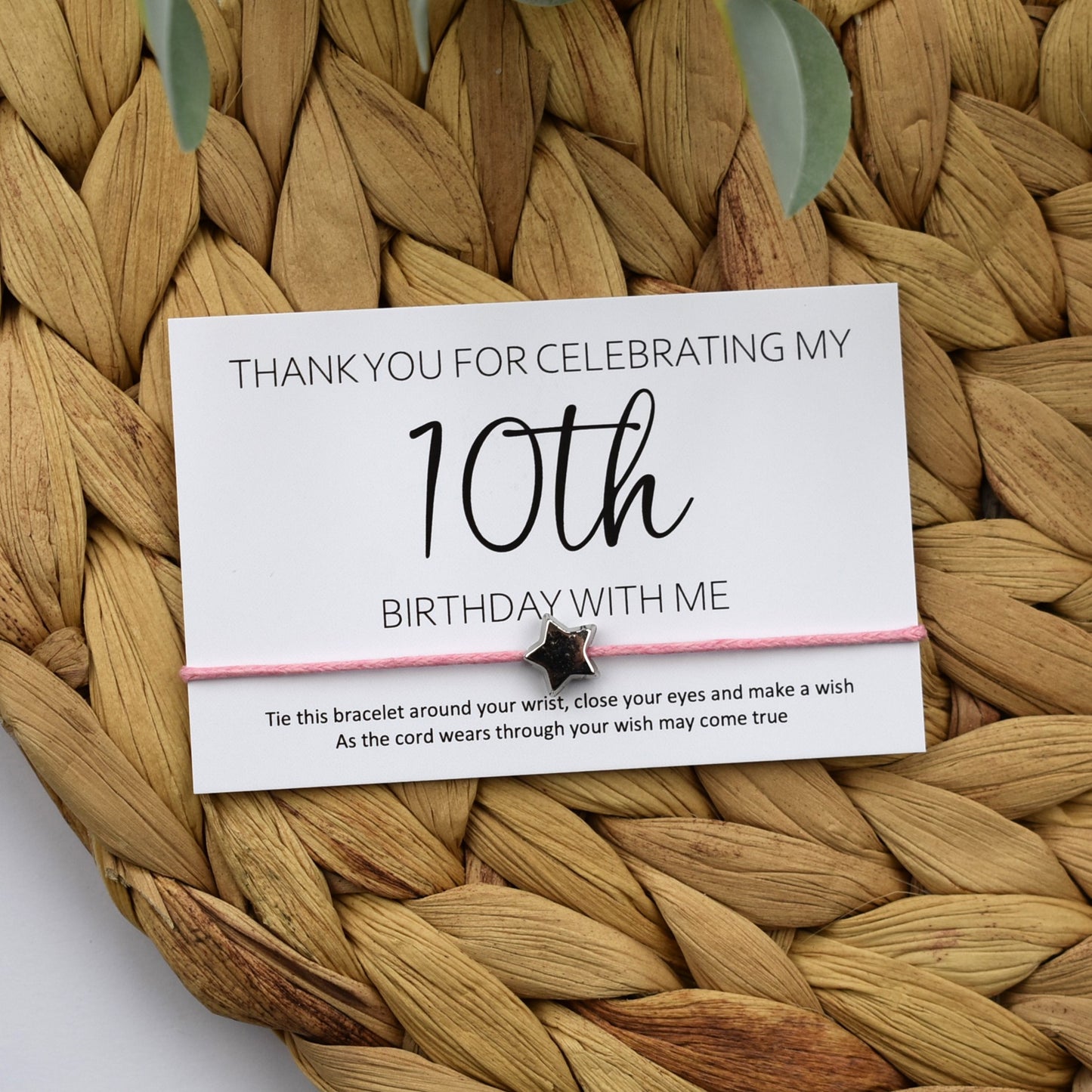 Thank You For Celebrating My 10th Birthday With Me Wish Bracelet