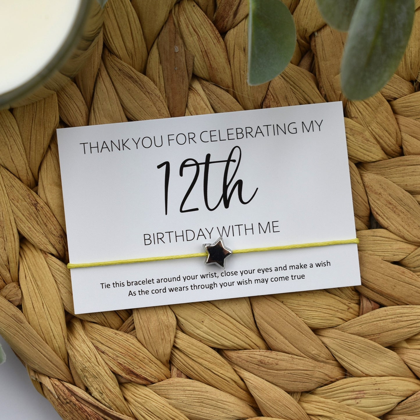 Thank You For Celebrating My 12th Birthday With Me Wish Bracelet