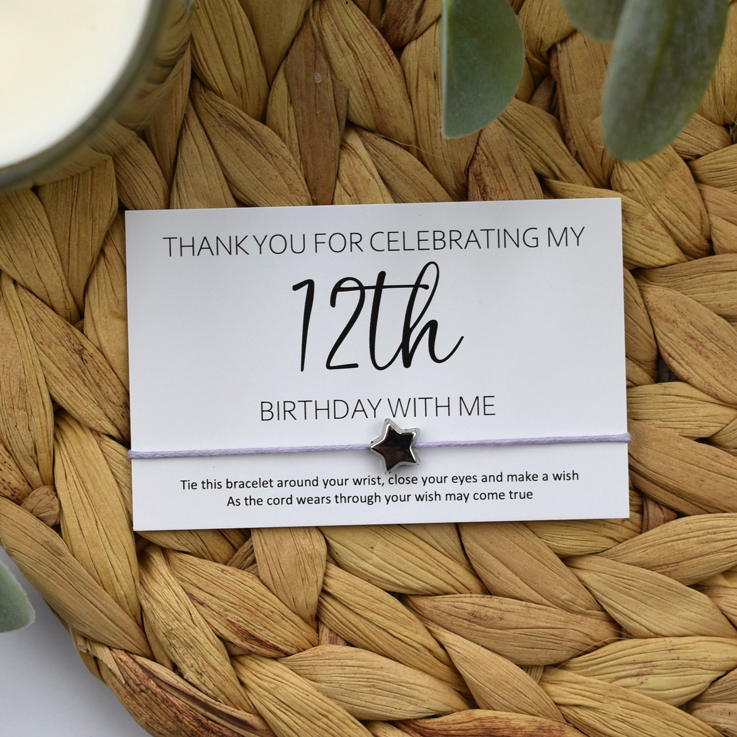 Thank You For Celebrating My 12th Birthday With Me Wish Bracelet