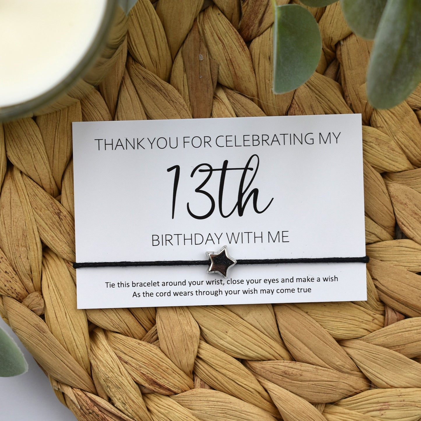 Thank You For Celebrating My 13th Birthday With Me Wish Bracelet